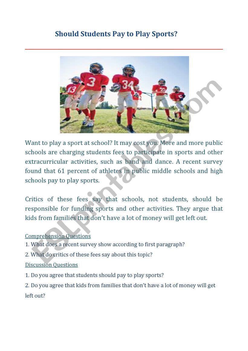 ESL Speaking Activity (Reading + Discussion Template) - 