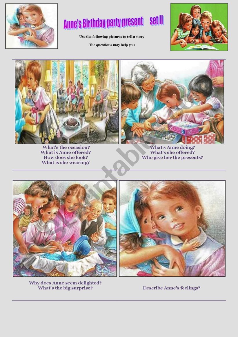 picture-based storytelling set 2: to encourage students to speak and write