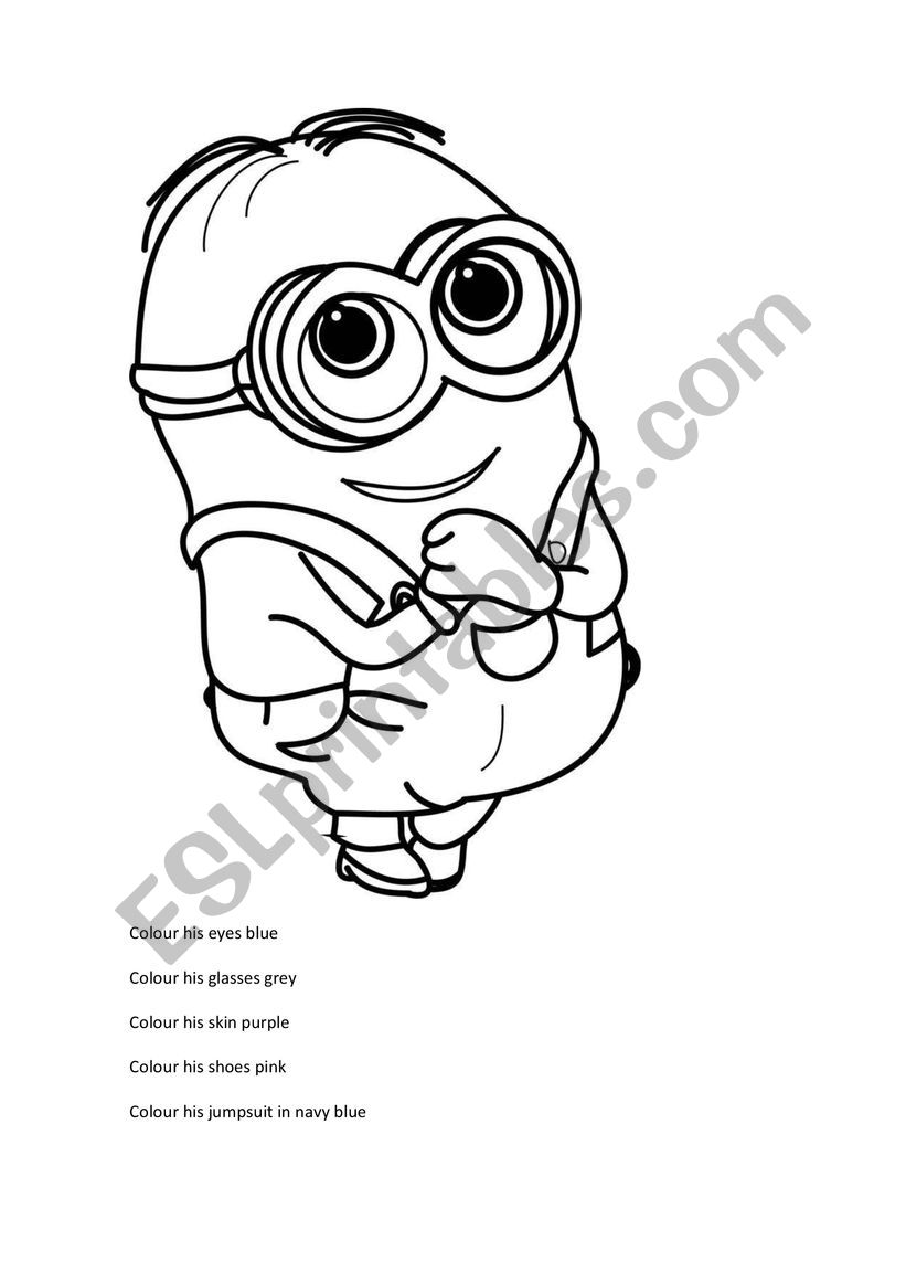 Colours with clothes - Minion worksheet