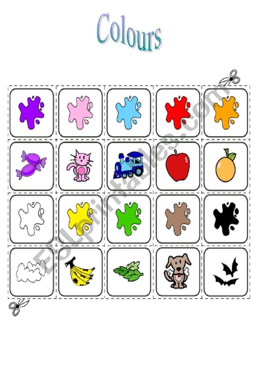 Colours - memory game worksheet