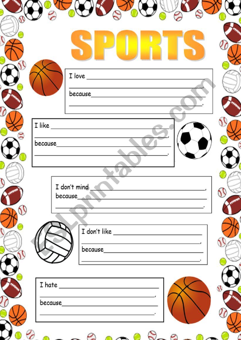 Sport preferences worksheet