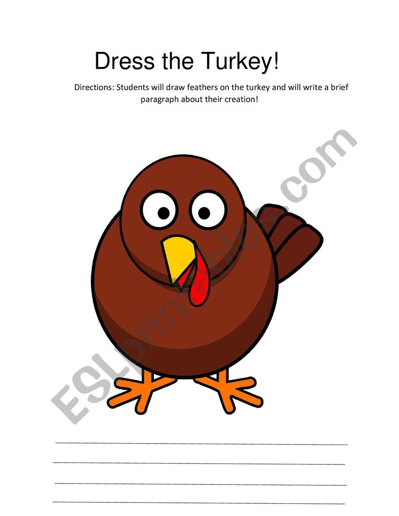 Dress the Turkey worksheet