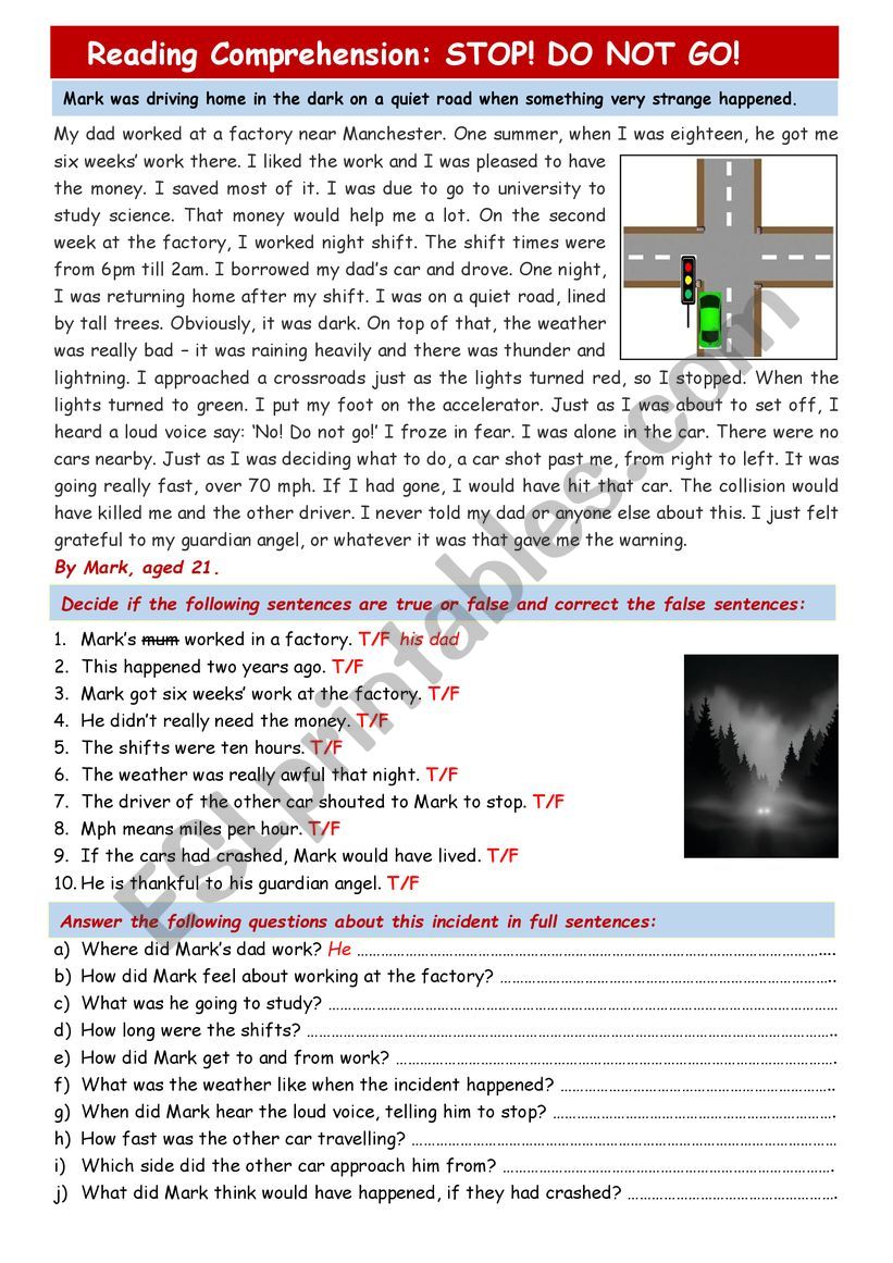 RC: Stop! Do not go! worksheet