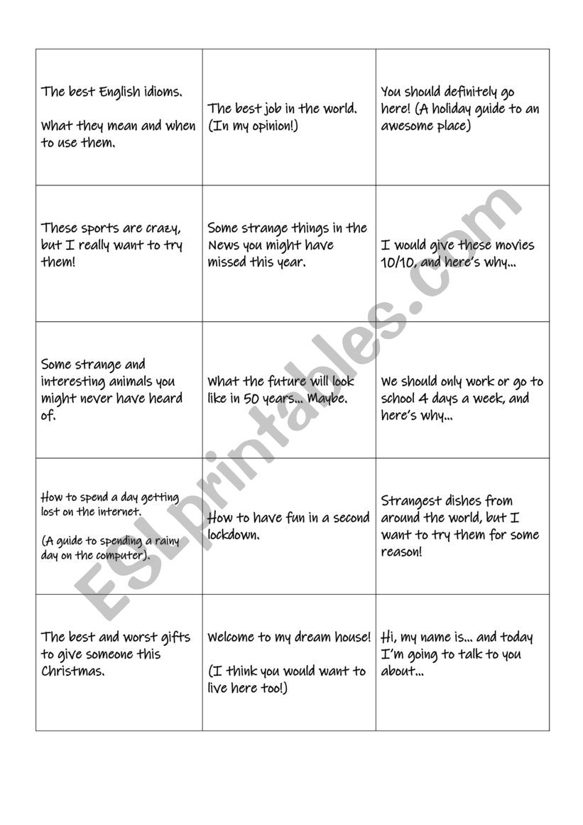 best presentation topics in general