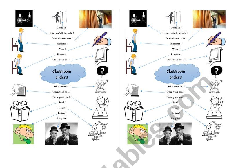 Classroom orders worksheet