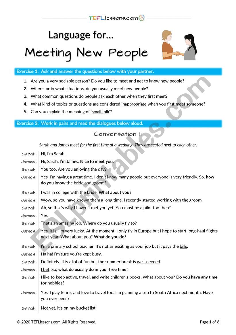 Language for meeting new People