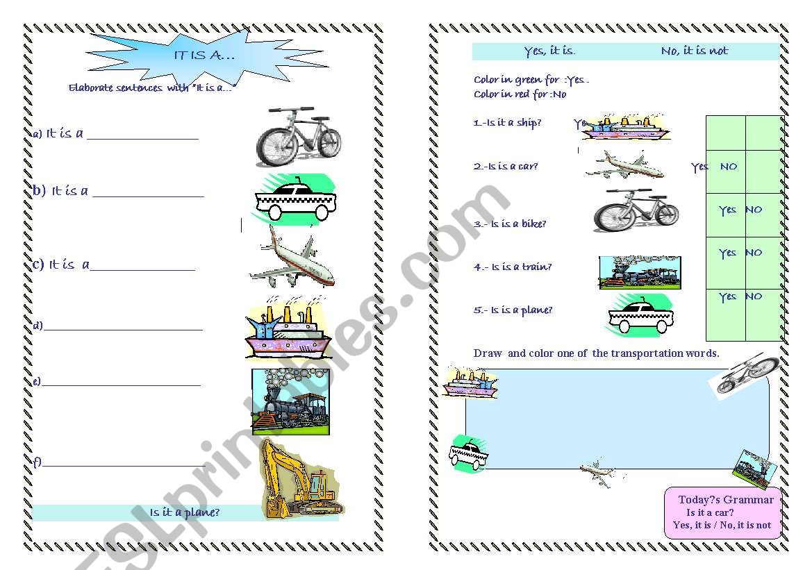 Mains of transports worksheet