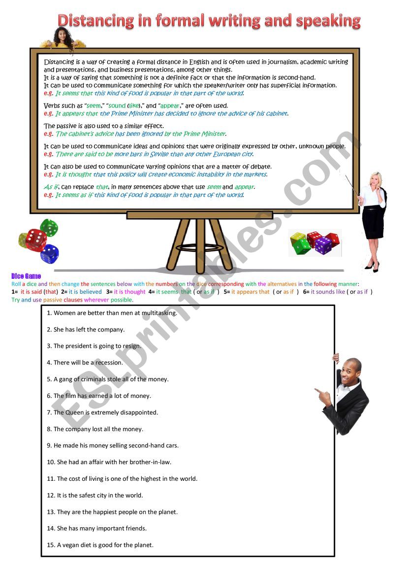 Distancing worksheet