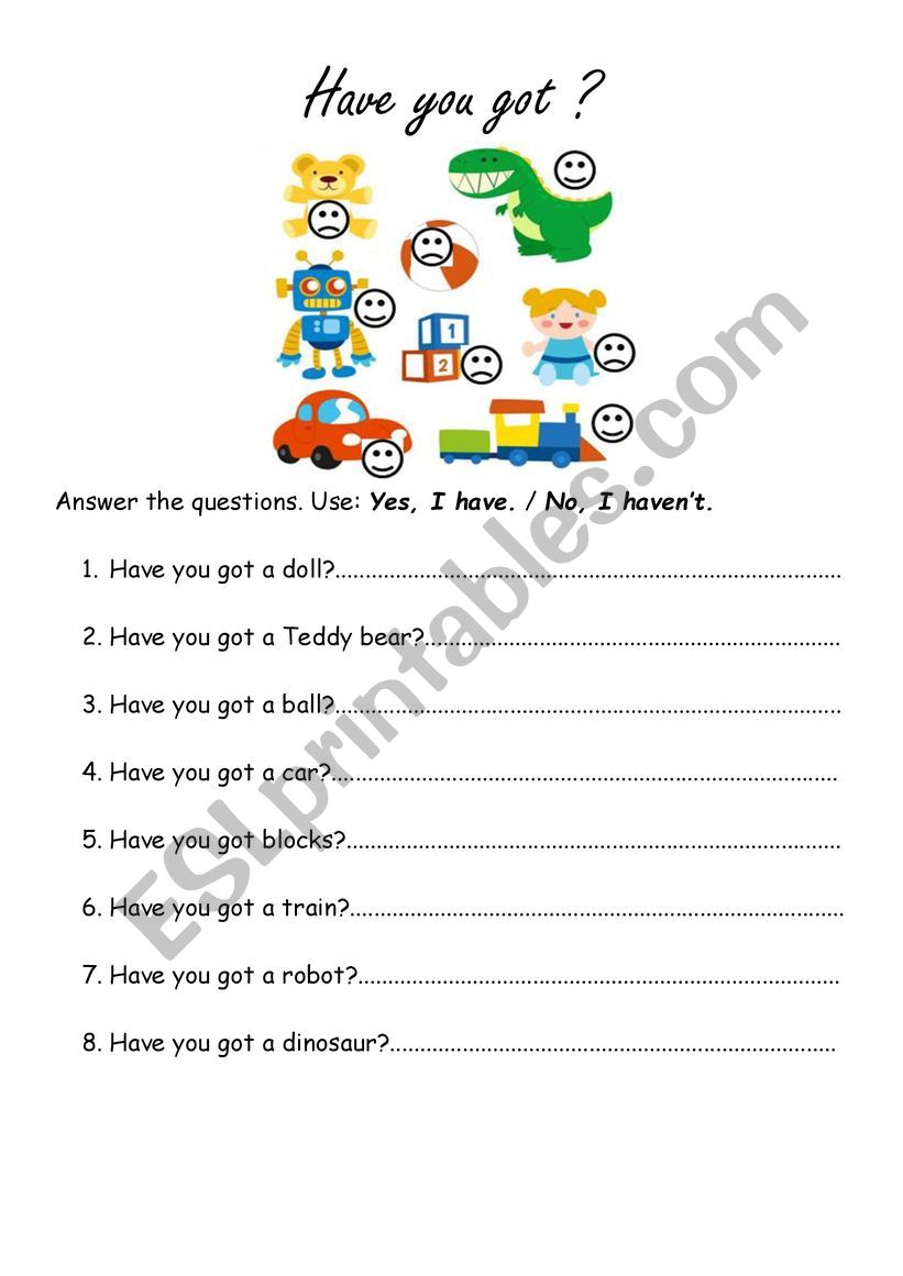 Have you got? worksheet