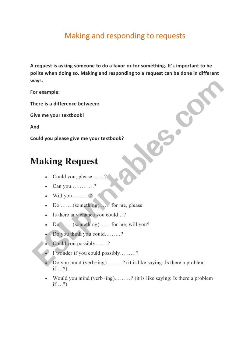 Making and responding to requests