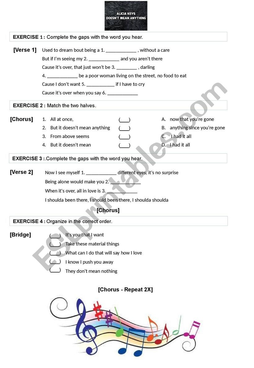 DoesnÃ¯Â¿Â½t Mean Anything by Alicia Keys