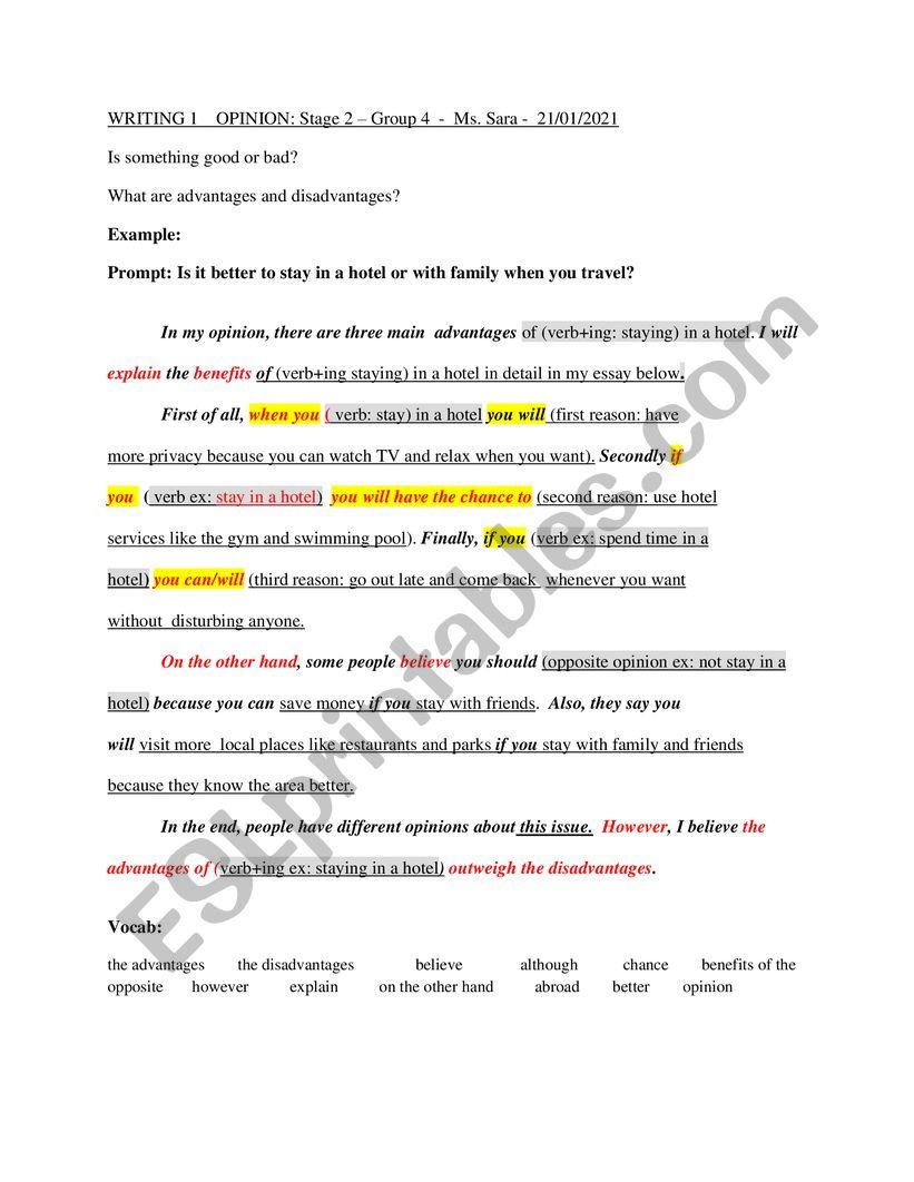 Lower Level Exam Writing  worksheet