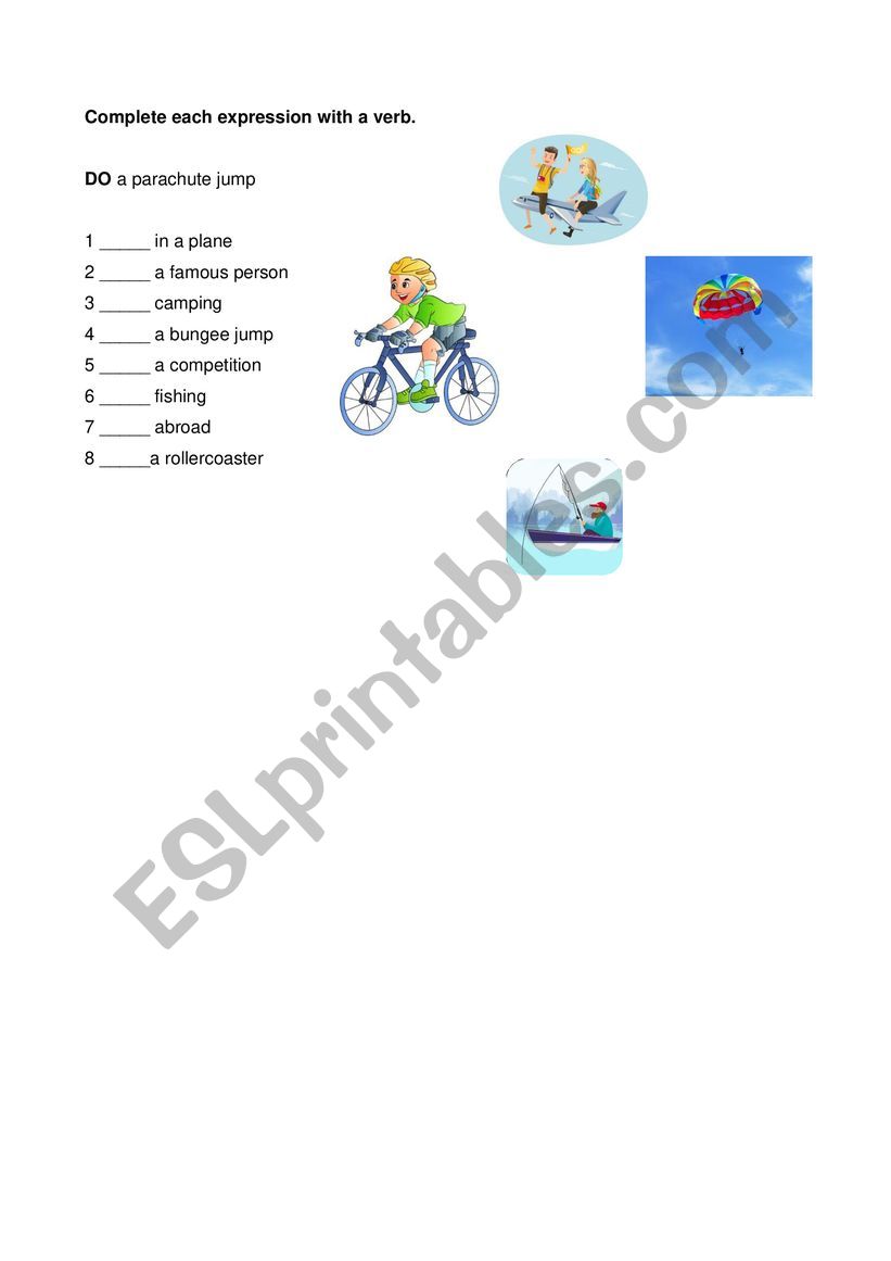 Free time activities worksheet