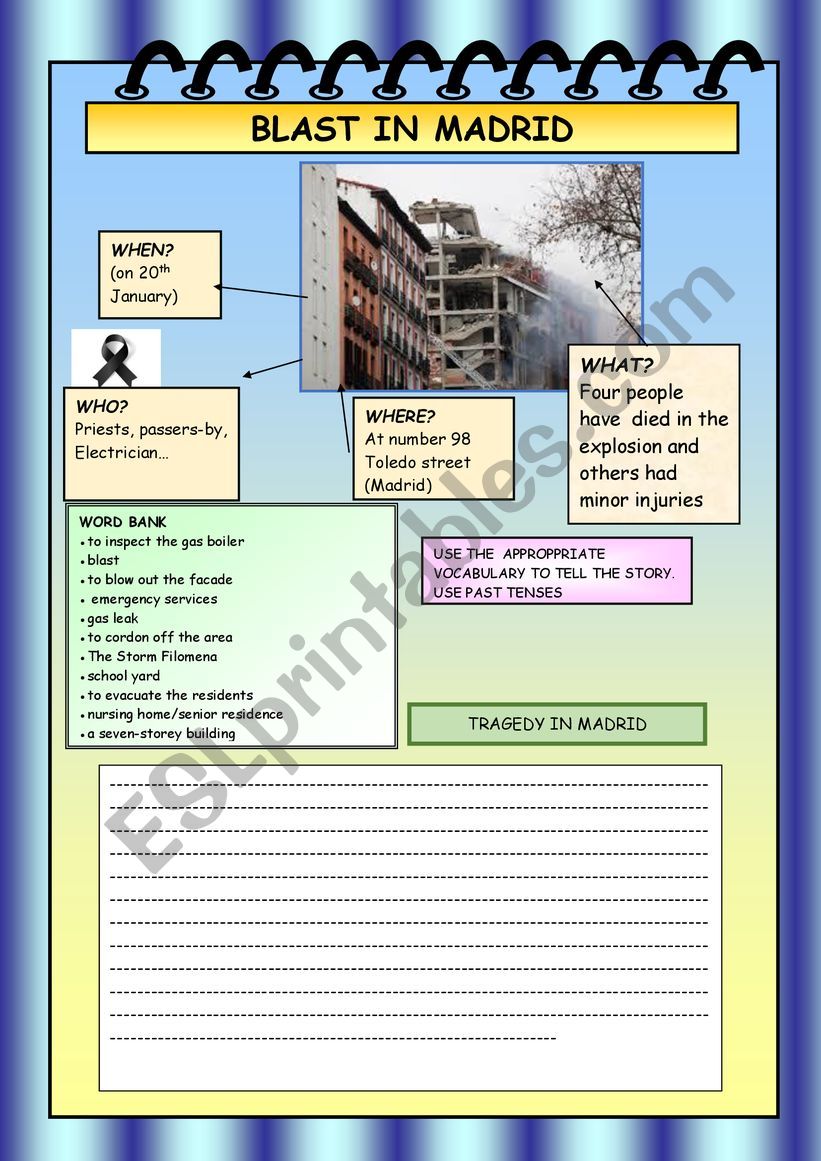 blast in Madrid worksheet