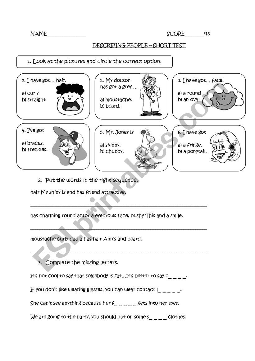 test  worksheet