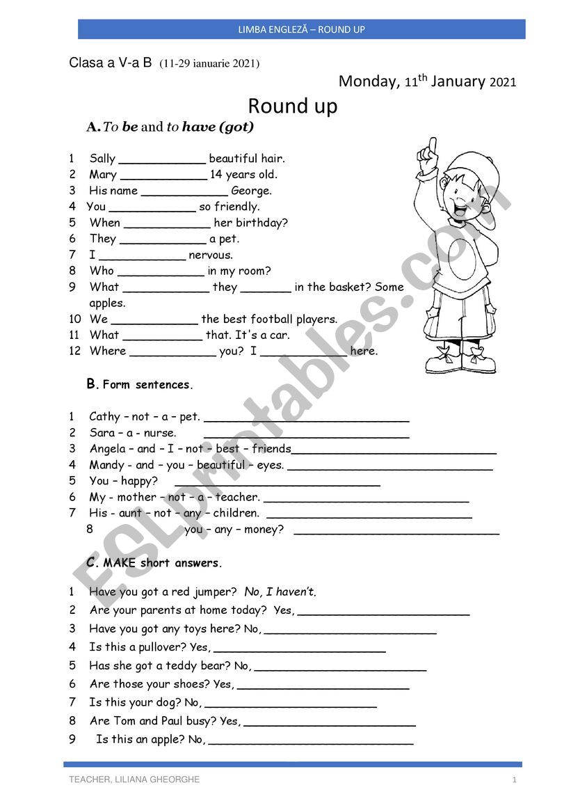 Revision worksheet