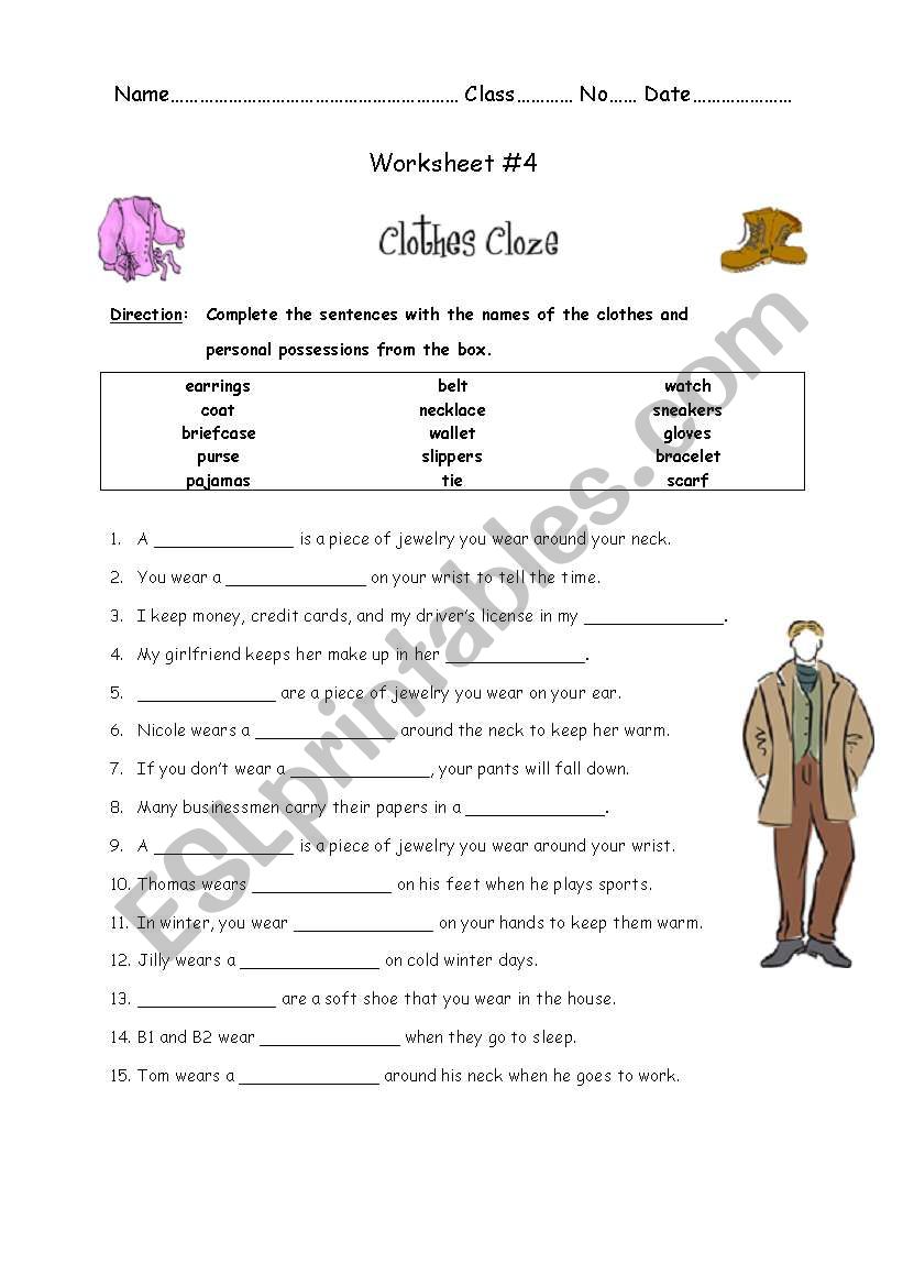 Clothes worksheet