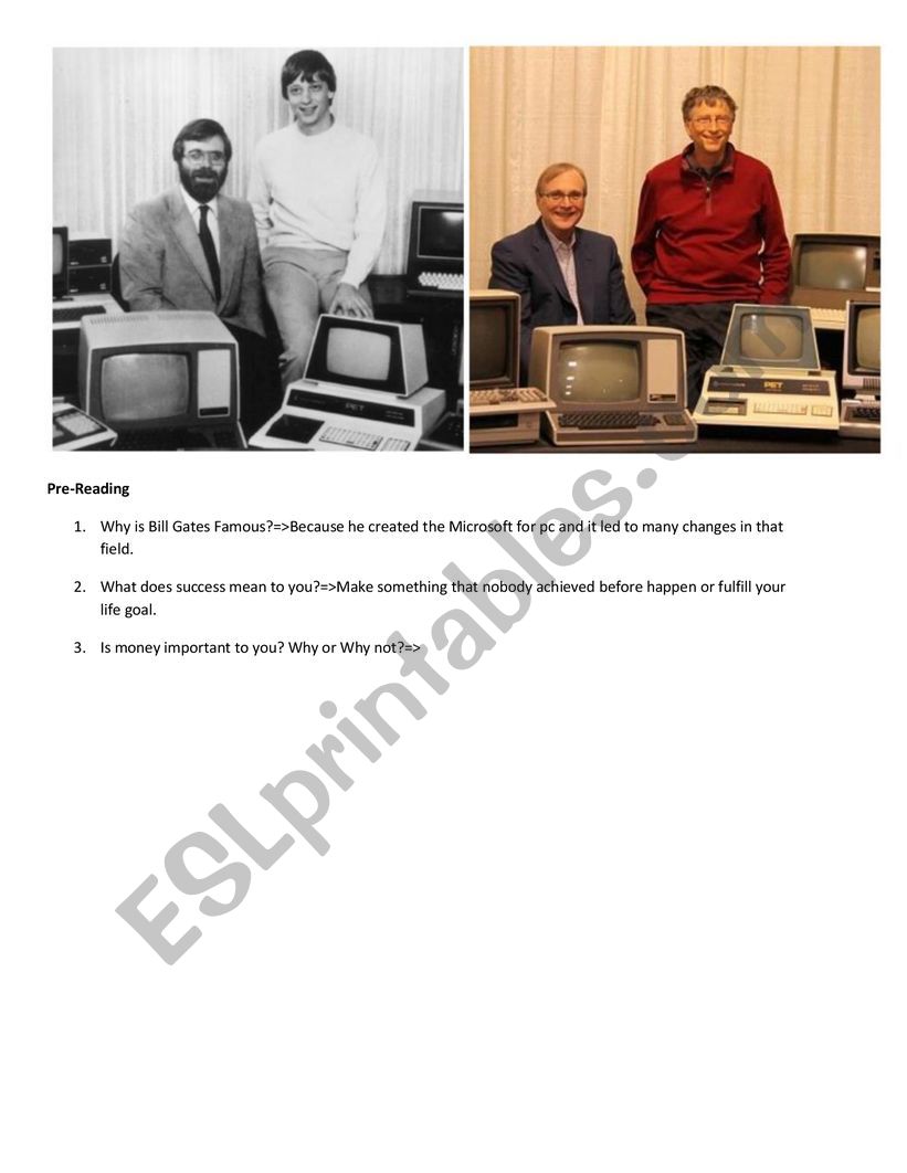 Bill Gates worksheet