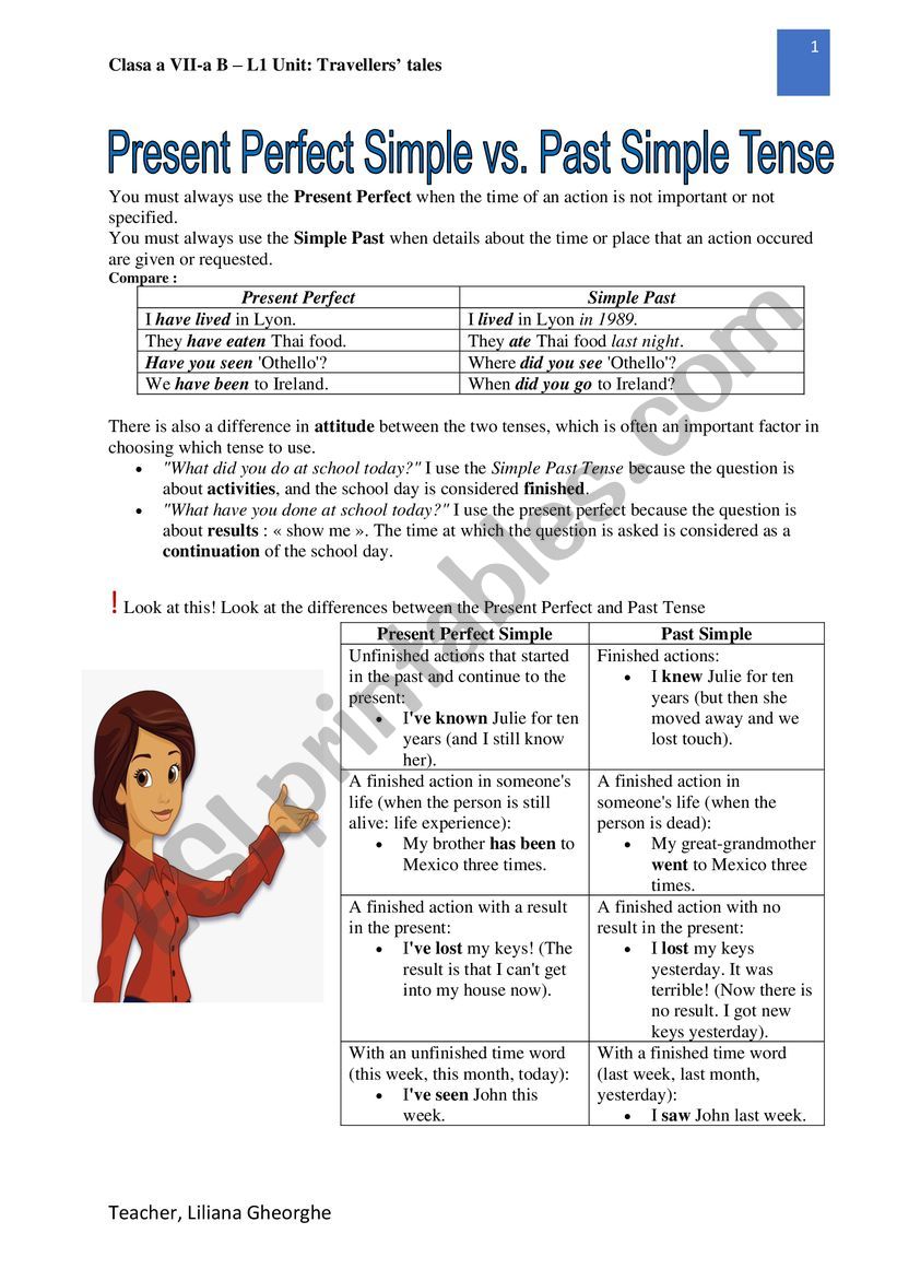 Present Perfect Simple and Past Simple