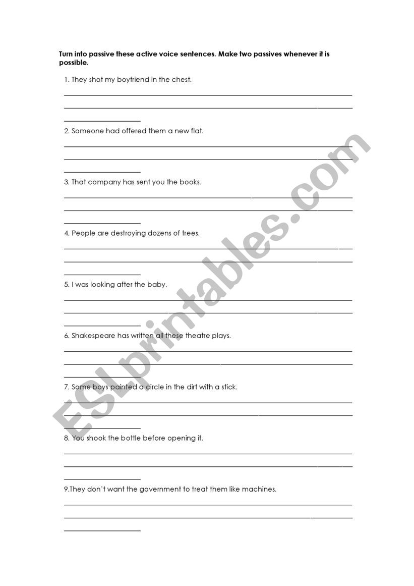 PASSIVE VOICE worksheet