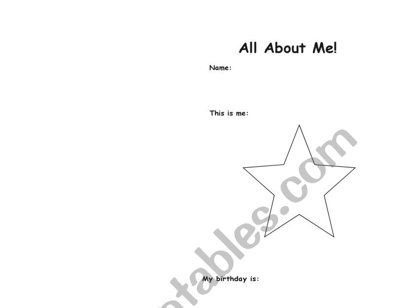 All about me worksheet