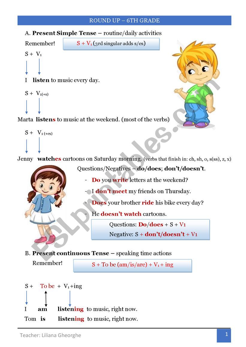 Round up - Grammar worksheet