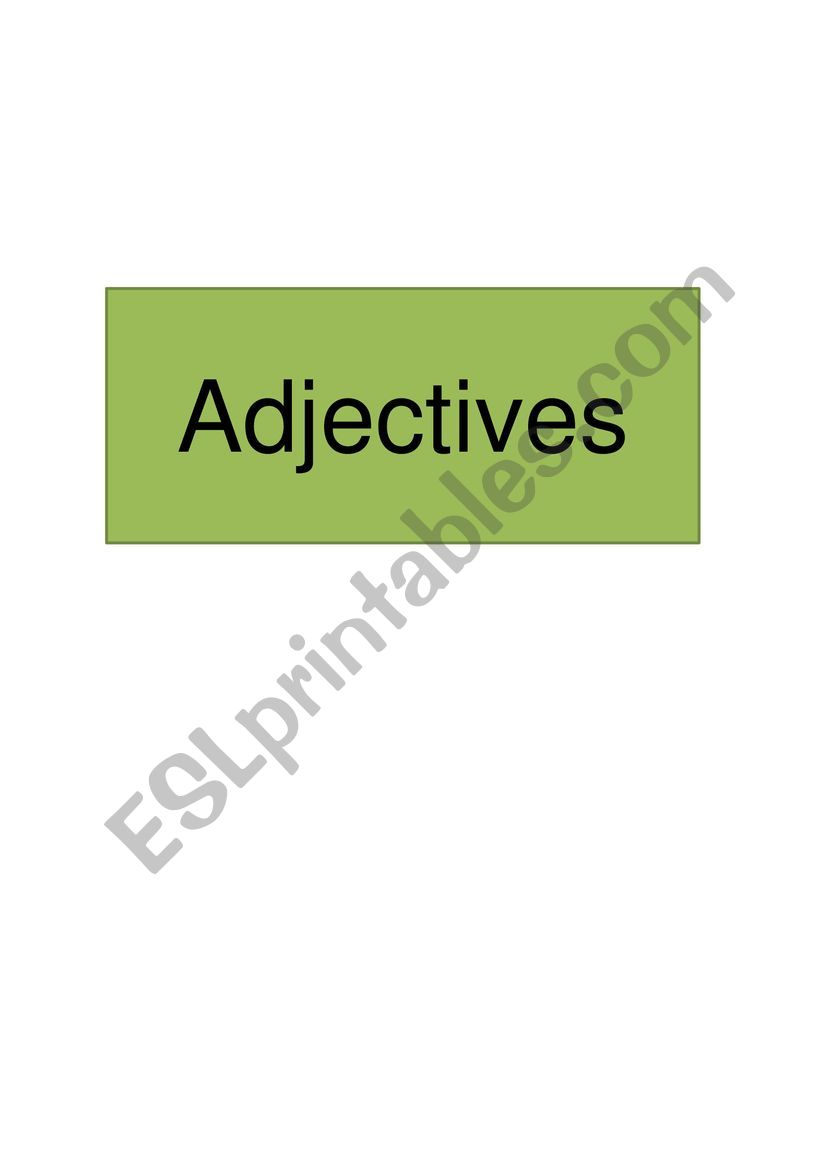 Adjectives(worksheet) worksheet