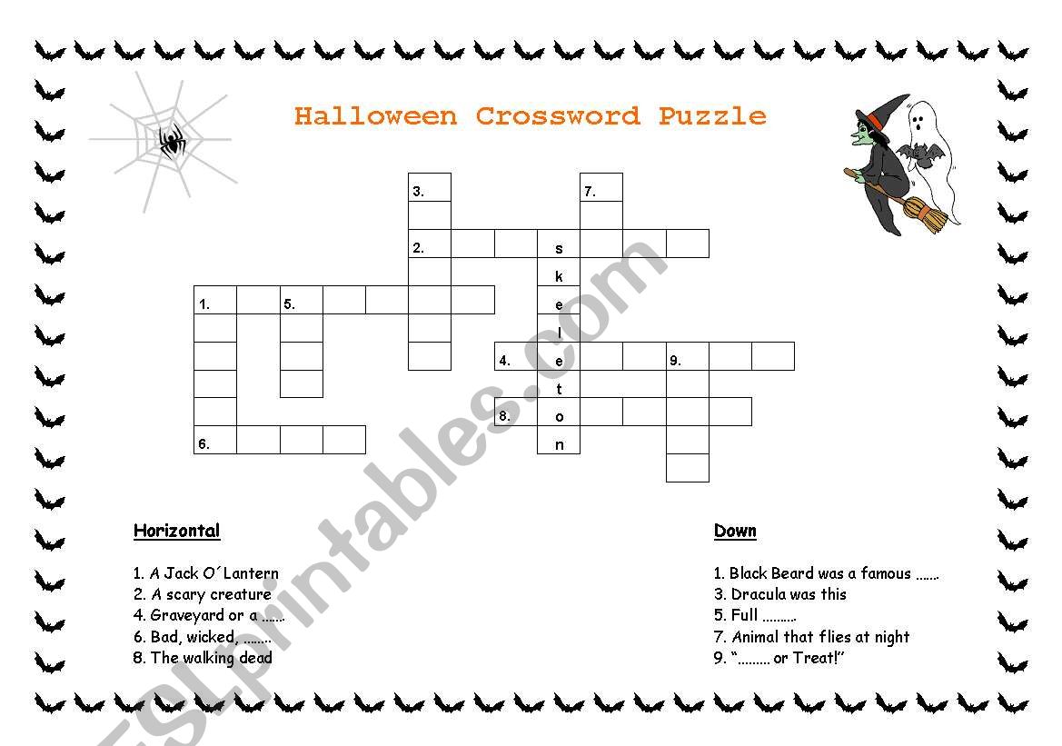 Halloween Crossword worksheet