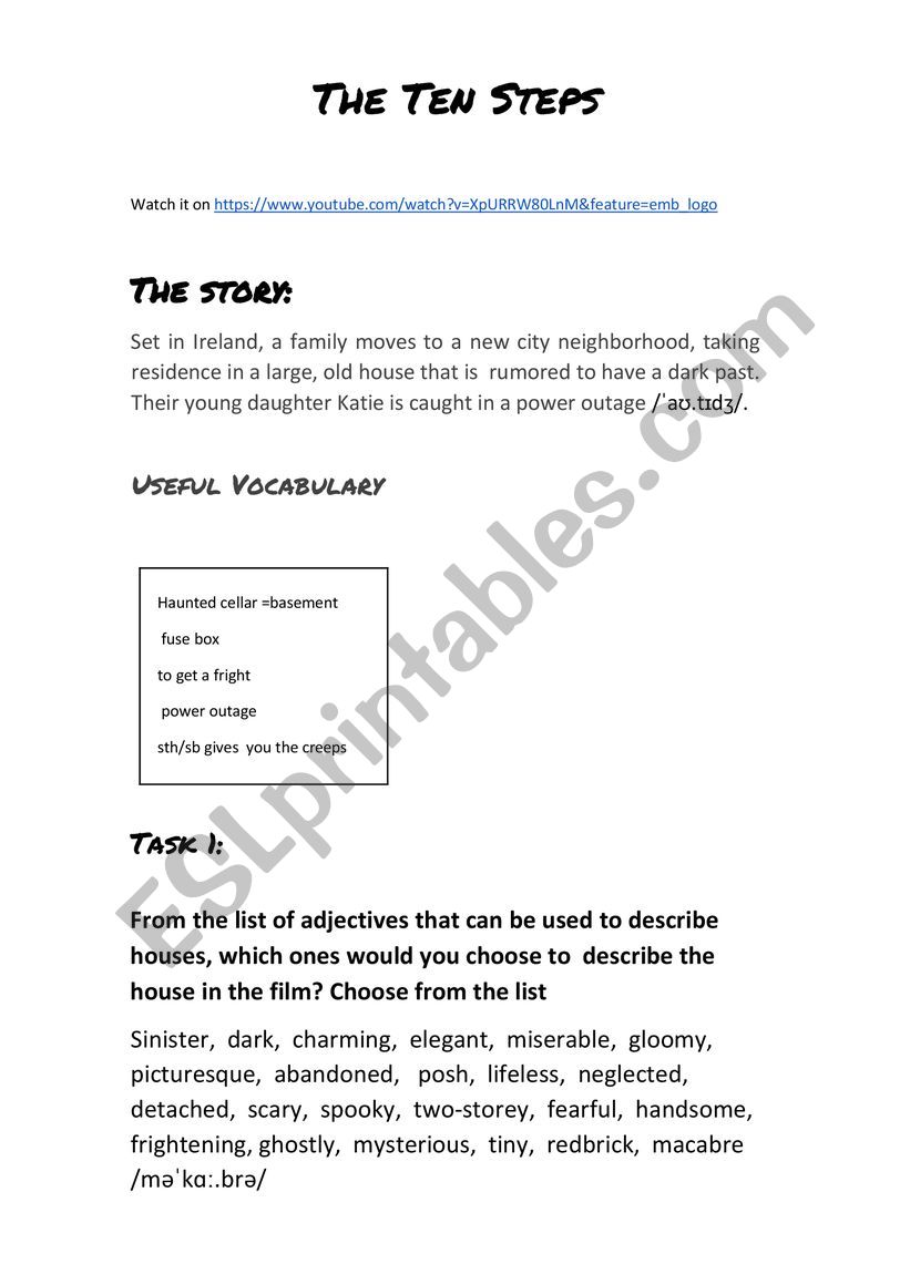 A MYSTERY - THE TEN STEPS worksheet