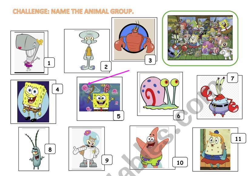 SPONGEBOB CHALLENGE worksheet