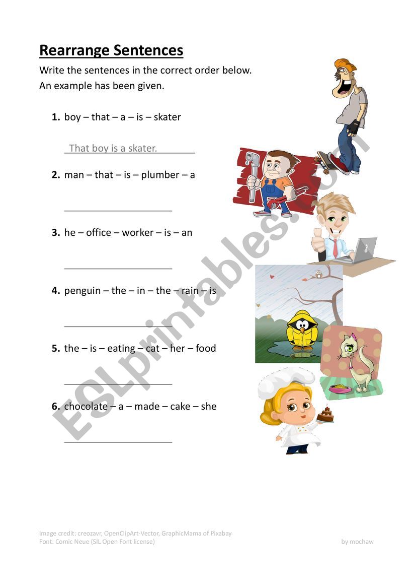 Sentence Rearrange  worksheet
