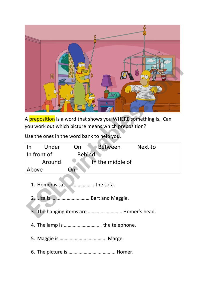 Preposition Revision through The Simpsons 