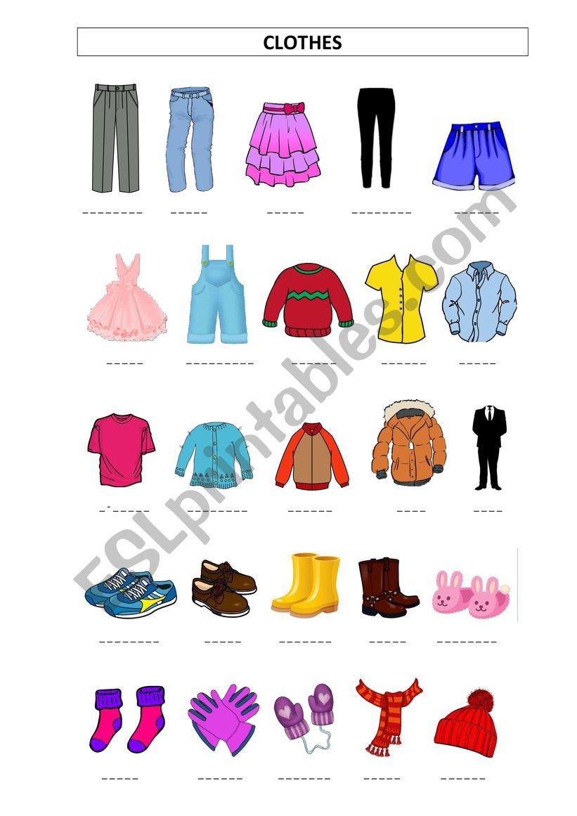 Clothes - Vocabulary worksheet