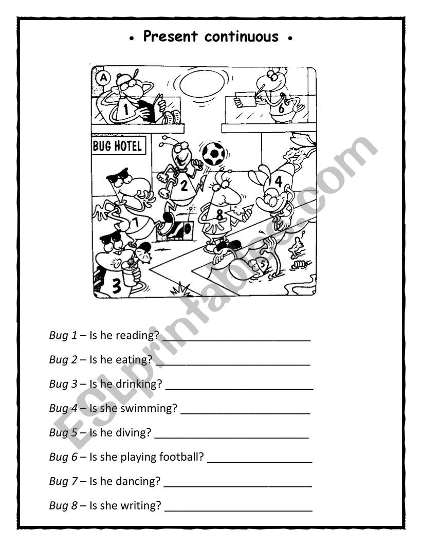 The bug hotel worksheet