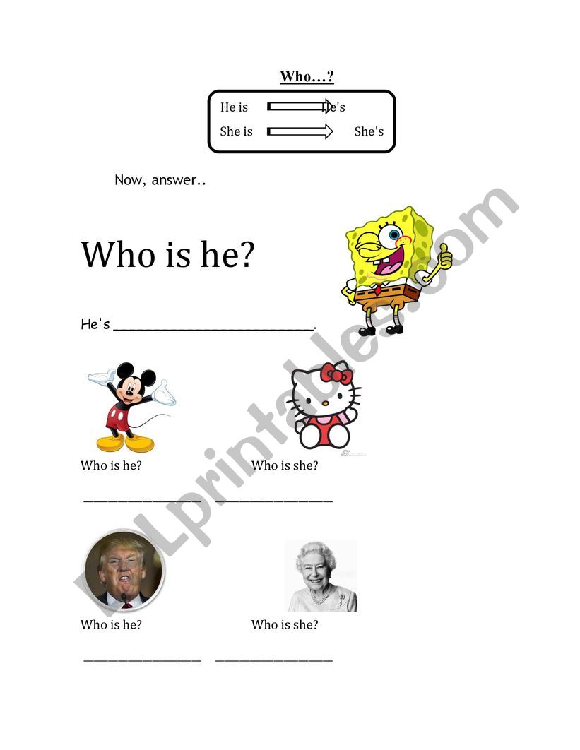 Who.. worksheet