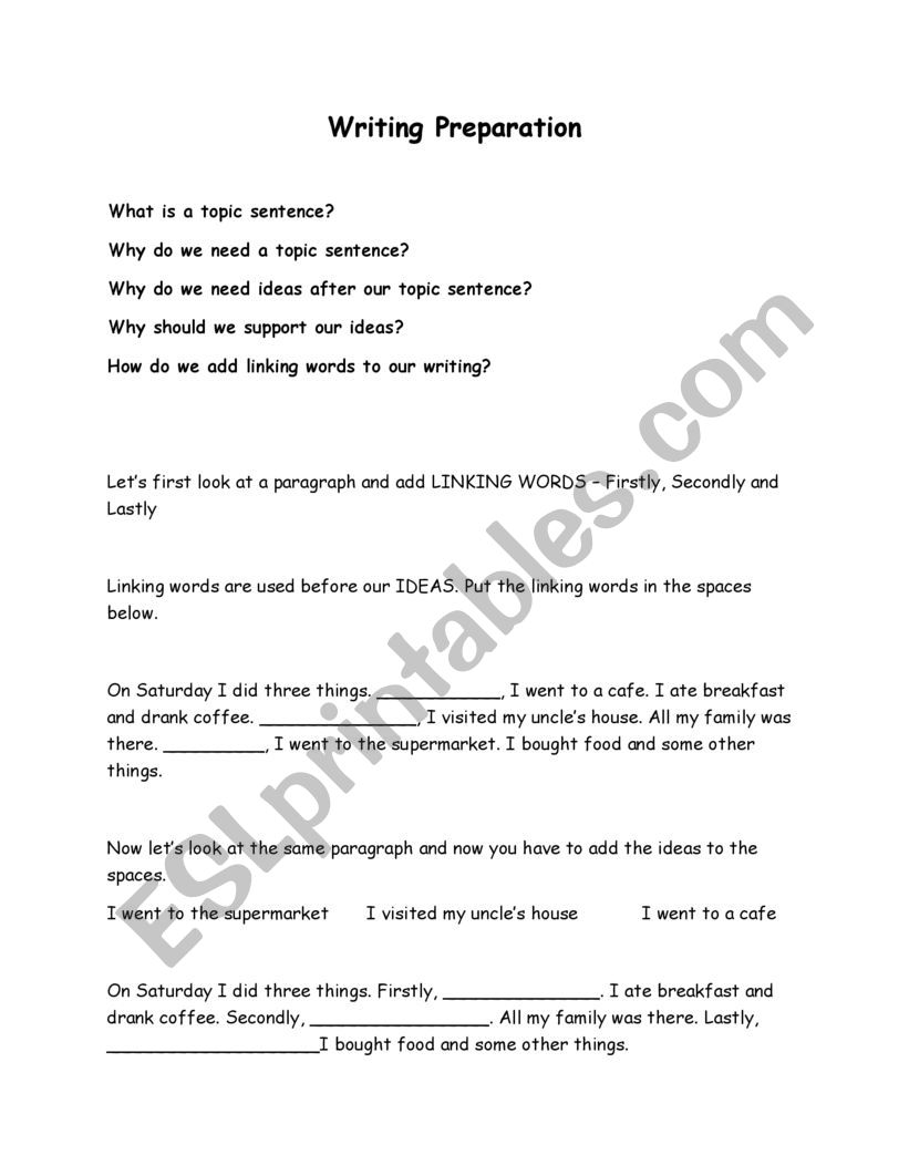 Writing a paragraph in English