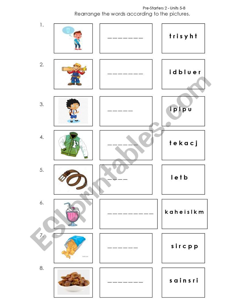 Family and Friends - Starters - Unit 5-8