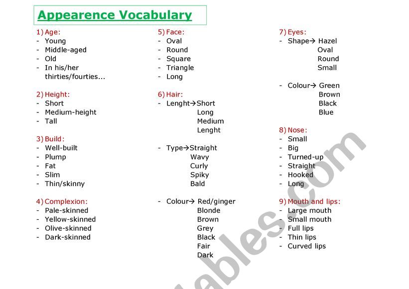 Describing people - Adjectives