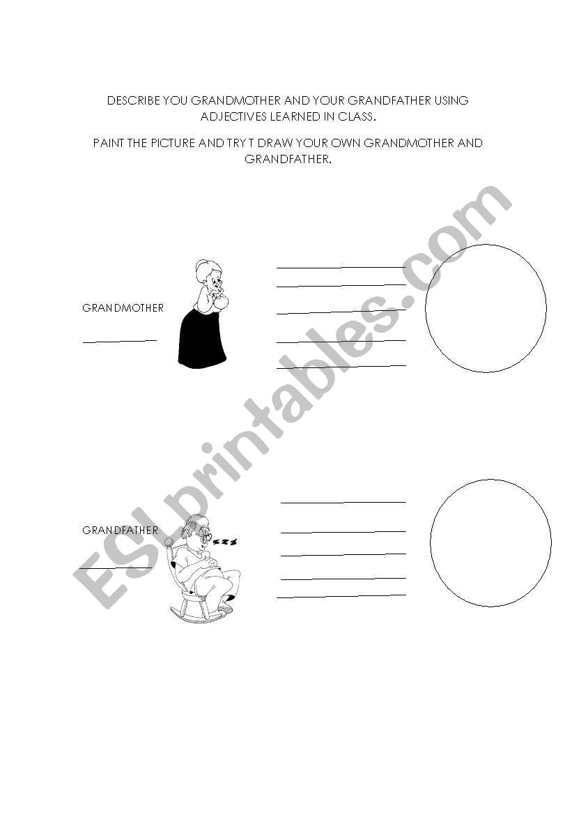 GRANDMOTHER AND GRANDFATHER worksheet