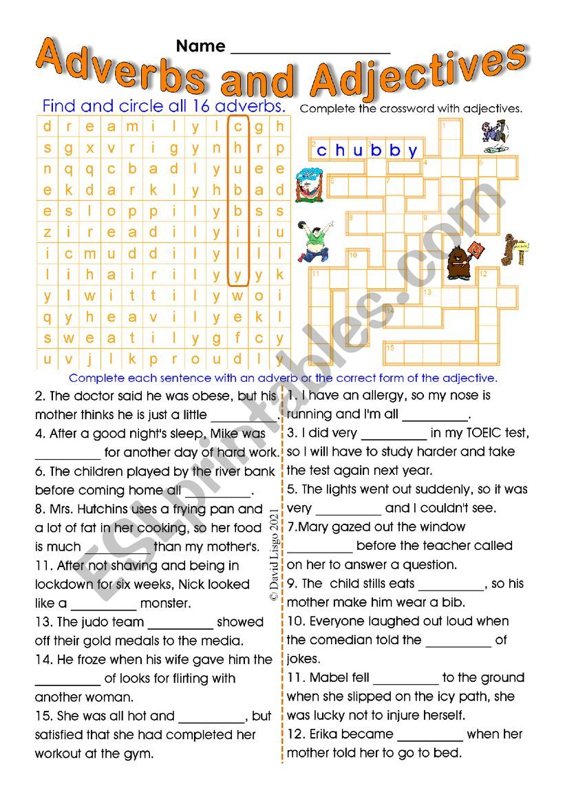 Adverbs and Adjectives with Keys