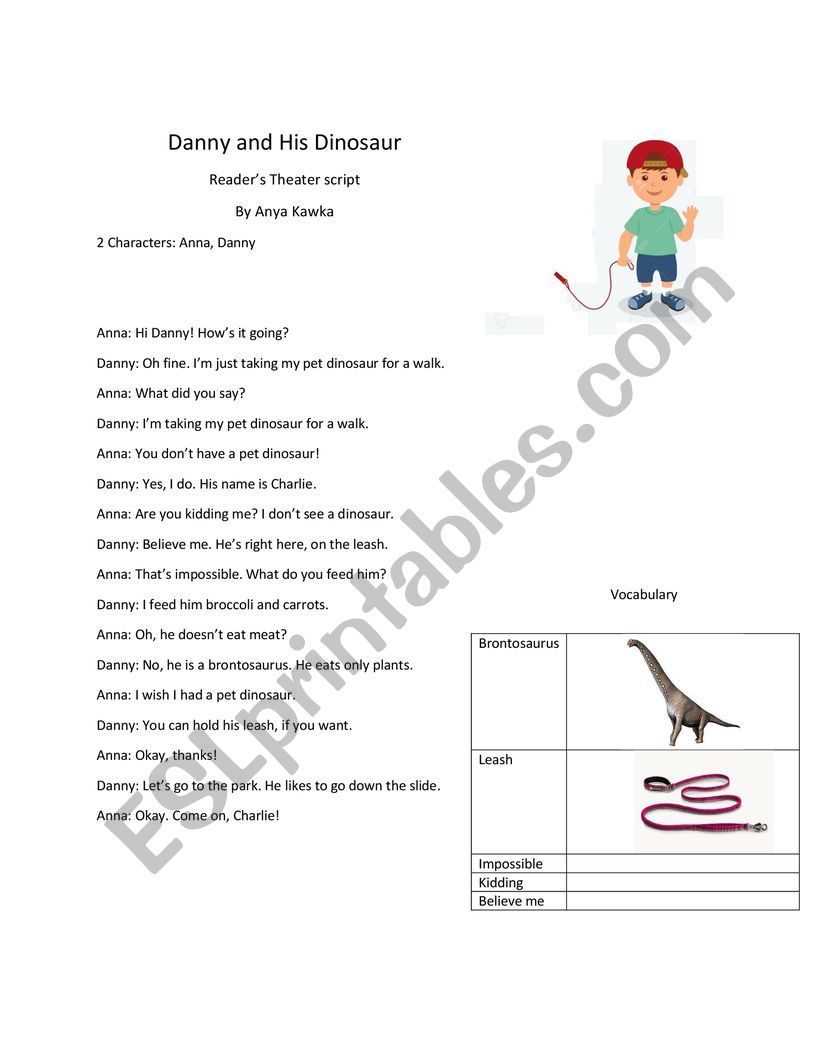 Danny and his dinosaur Readers Theater