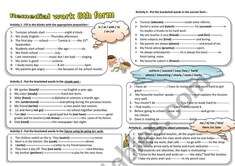 remedial work module 2 for 8 thform
