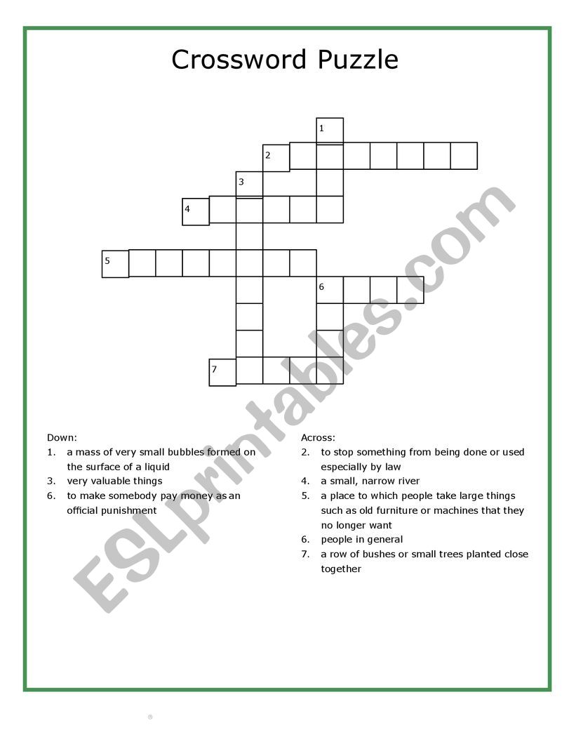 Crossword Puzzle - Environment