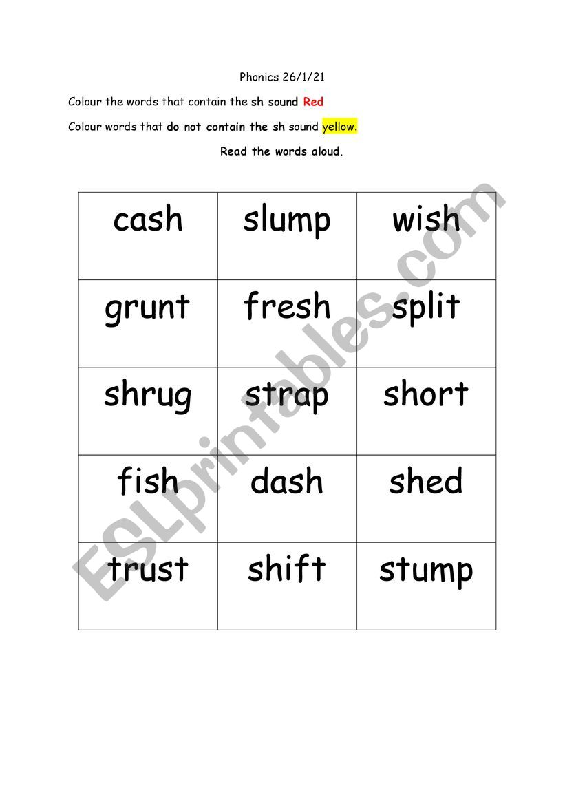 digraph ch worksheet