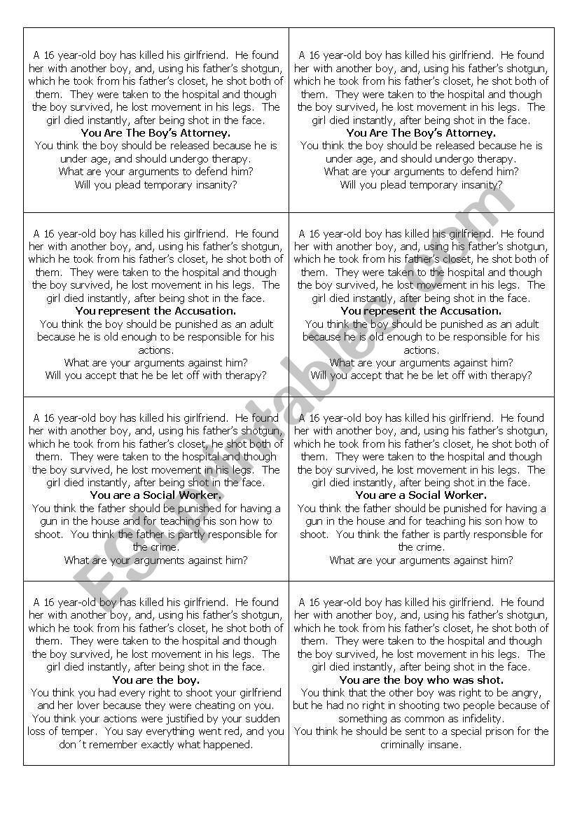 Roleplay Crime worksheet