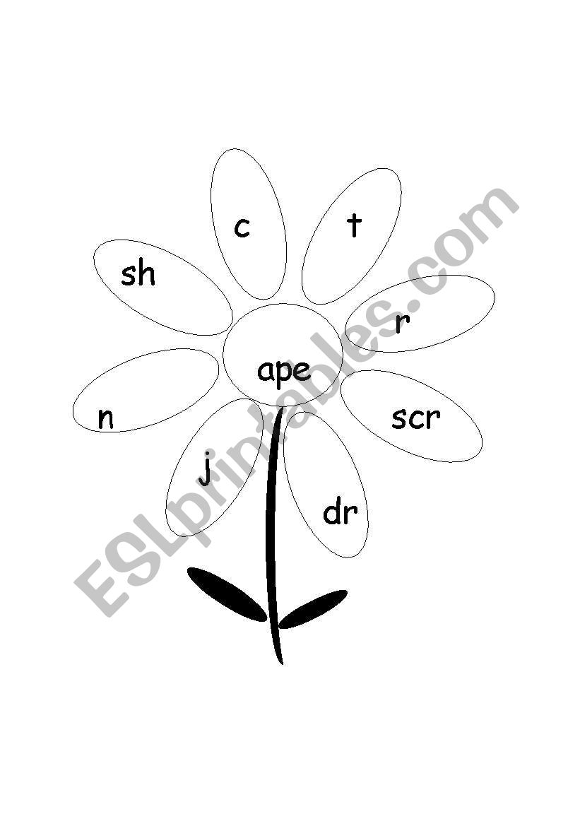 PHONICS - Flower Words 01 - Long A-sound