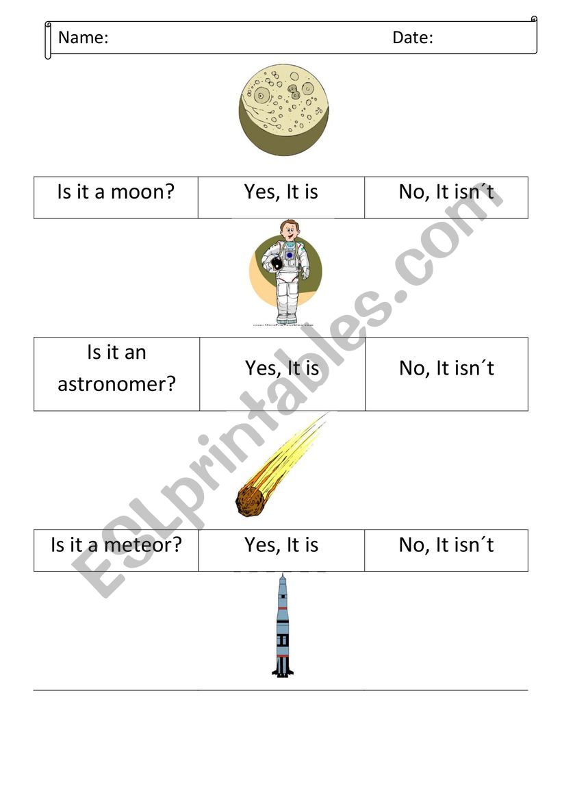 SPACE VOCABULARY worksheet