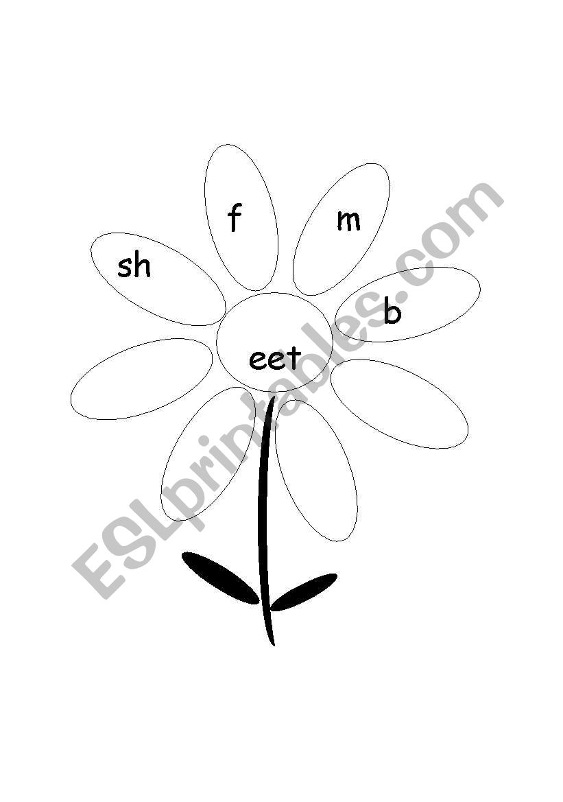 PHONICS - Flower Words 02 - Long E-sound