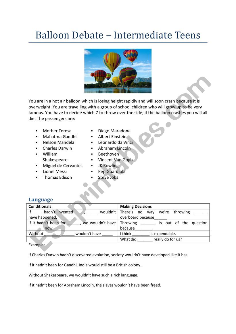 debate worksheet