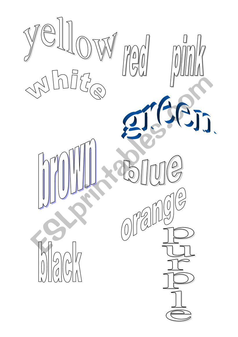 COLOUR THE COLOURS worksheet